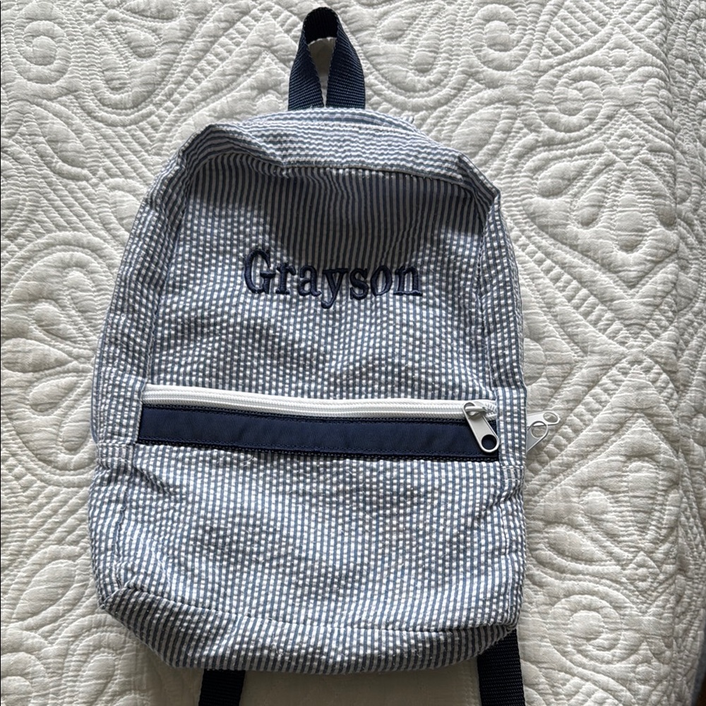 Blue Gingham Little Boy’s Backpack
